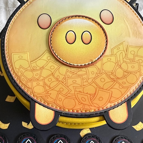 Loungefly Black and Pink Squid Game Piggy Backpack - Picture 3 of 7